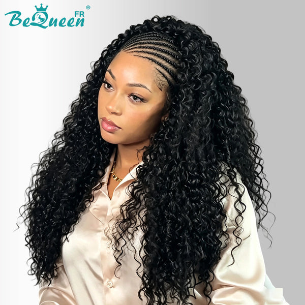 BeQueen “Dolala" Perruque longue curly avec Tresse avec lace frontale 13*4 sans colle