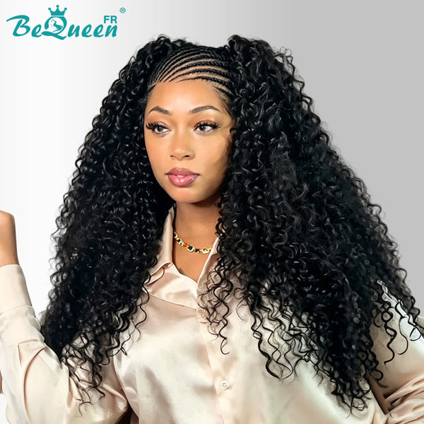 BeQueen “Dolala" Perruque longue curly avec Tresse avec lace frontale 13*4 sans colle