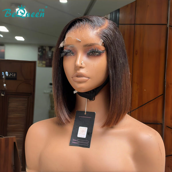 BeQueen "Sonia" Perruque Customisée Bob 10 pouces noir et marron Lisse cheveux vietnamiens Raw hair Lace closure 4*4 style 22