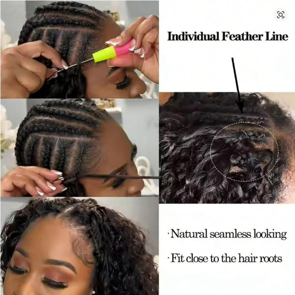 BeQueen Tissage Extensions de Cheveux Feather 100% cheveux humains/cheveux mix Couleur noir Deep curly wave