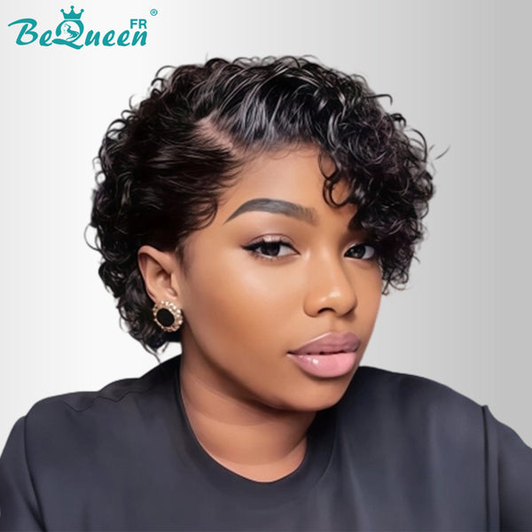 Bequeen Wig “Coco” Pixie Curly Black Lace Front No Glue Style 2
