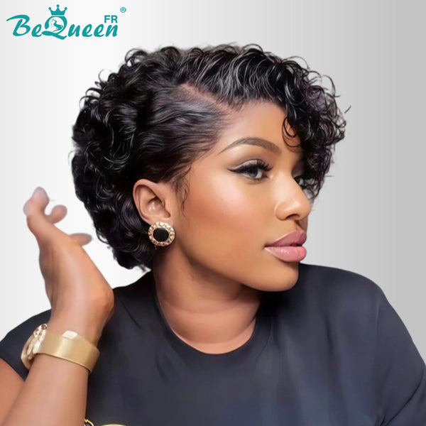 Bequeen Wig “Coco” Pixie Curly Black Lace Front No Glue Style 2