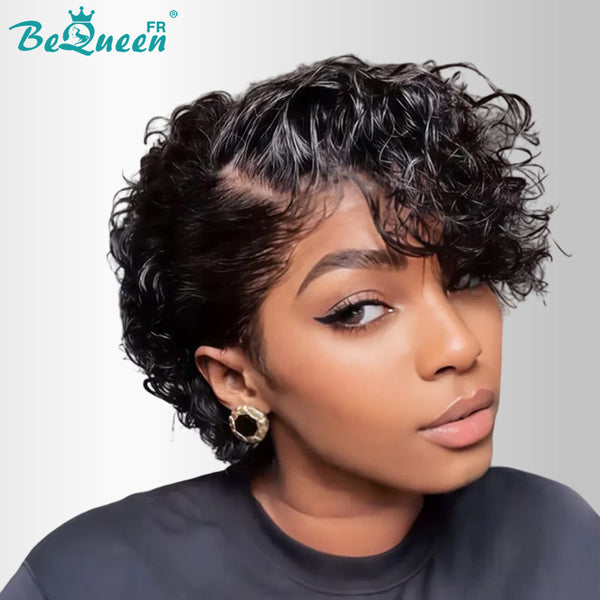 Bequeen Wig “Coco” Pixie Curly Black Lace Front No Glue Style 2