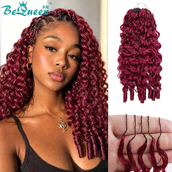 BeQueen Tissage Extensions de Cheveux Feather Rouge Bordeaux Burmese Curly 100% cheveux humains (Copy) (Copy)