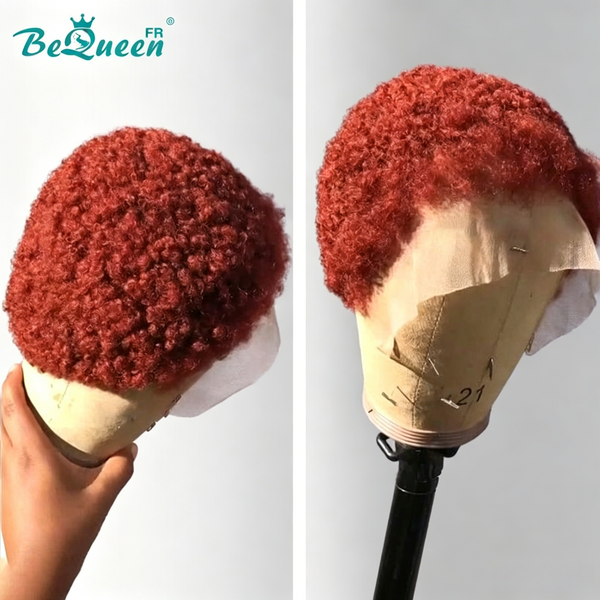 BeQueen "Edwina" Afro-Curl Pixie Perücke mit Spitzenfrontal 13x4 Orange Ingwer Günstiger Preis VERRÜCKT 
