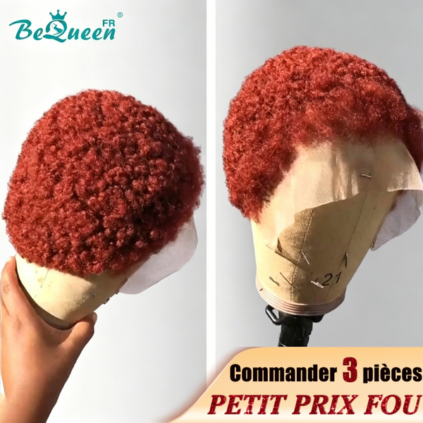 BeQueen "Edwina" Afro-Curl Pixie Perücke mit Spitzenfrontal 13x4 Orange Ingwer Günstiger Preis VERRÜCKT 