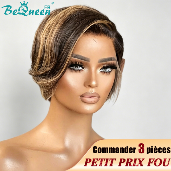 BeQueen Perruque "Amber" Marron mix Miel Petit Prix FOU