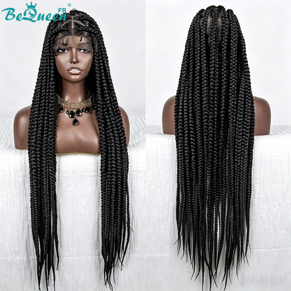 BeQueen Full Braid Wig 100% Synthetic Fiber Hair Natural Scalp Low Price CRAZY