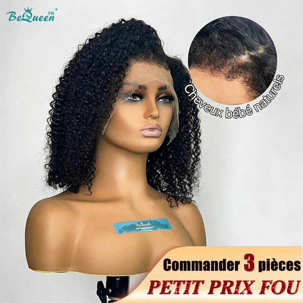 BeQueen "Paula" Peruca de Cabelo Cacheado Ondulado com Franja Frontal 13x4 Preço Muito Baixo