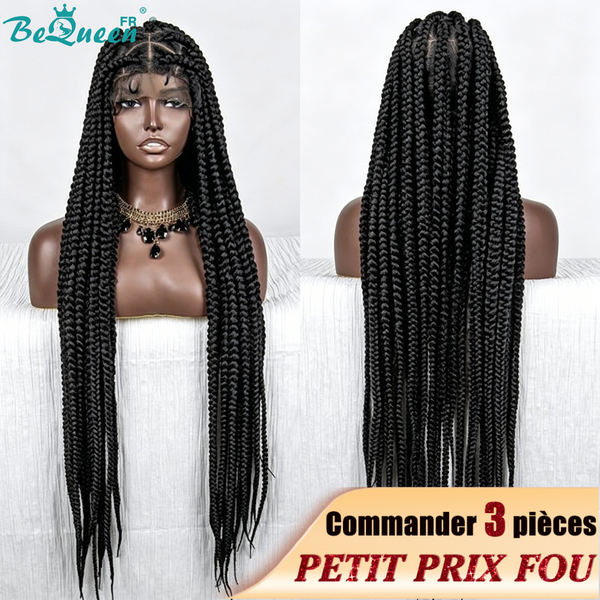BeQueen Full Braid Wig 100% Synthetic Fiber Hair Natural Scalp Low Price CRAZY