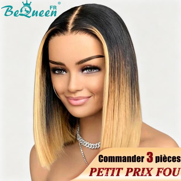 BeQueen Black and Honey Root Frontal Bob Wig CRAZY Low Price