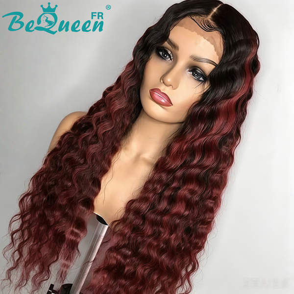 BeQueen Perruque Longue Closure Rouge Bordeaux et Noir Petit Prix FOU