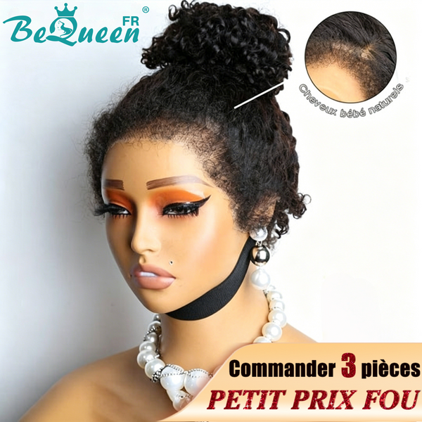 BeQueen “Shannelle” Perruque Bob Bords Bouclés Curly wave Prêt à porter Sans Colle 13x4 Petit Prix FOU