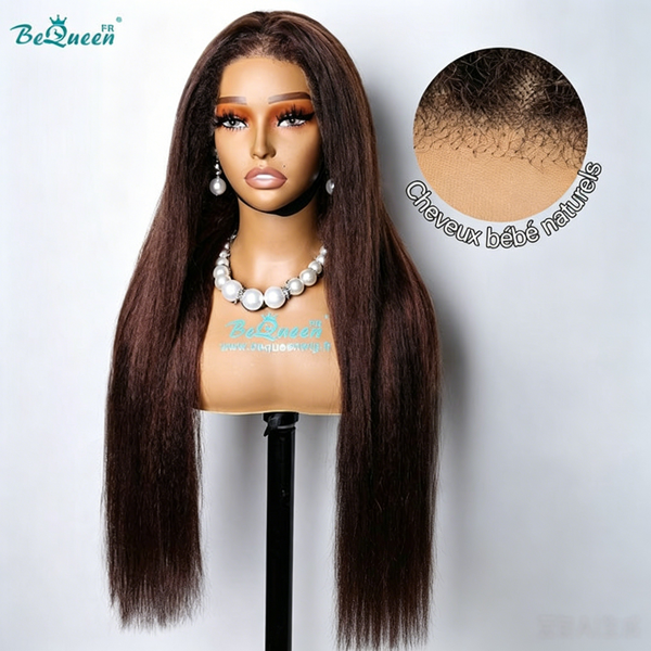 BeQueen “Belladonna” Perruque Longue Bords Bouclés Kinky Straight avec Lace Frontale 13x6  Petit Prix FOU
