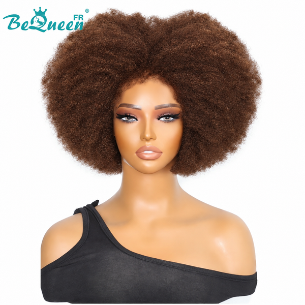 BeQueen "Addi" Afro Curly Bob-Perücke 10 Zoll, Lace Front 13X4, klebefreie natürliche Perücke