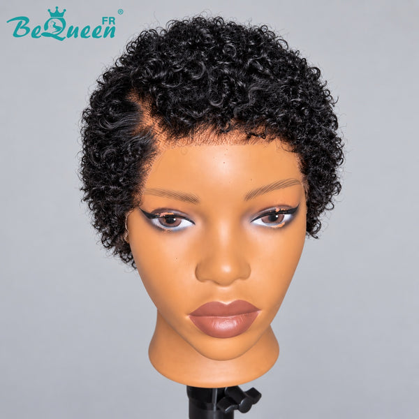 BeQueen "Addi" Perruque Bob Afro Curly dentelle frontale 13X4 sans colle perruque naturelle style 11