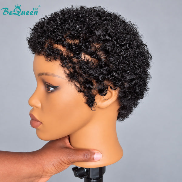 BeQueen "Addi" Perruque Bob Afro Curly dentelle frontale 13X4 sans colle perruque naturelle style 11