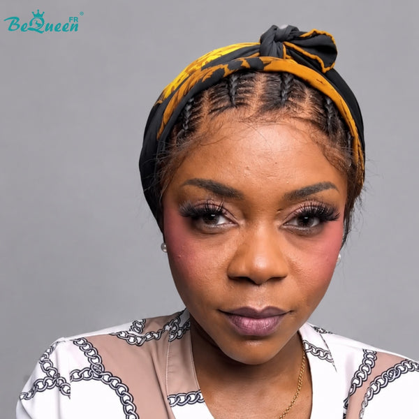 BeQueen “Soniel” Peruca lisa com frontal 16 polegadas, faixa de cabeça, Lace closure 4*4 estilo 15