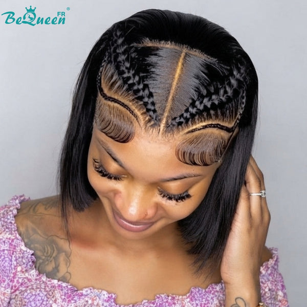 BeQueen “Unelle" Peruca pixie com trança twist, sem renda/renda completa, sem cola, estilo 2