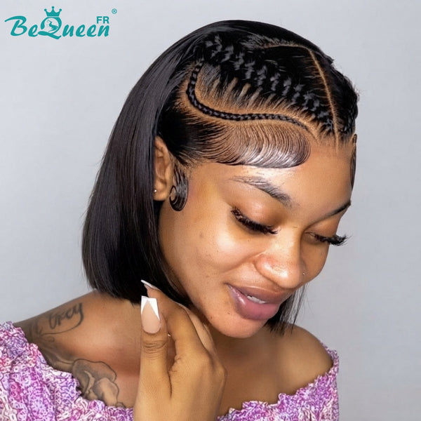 BeQueen “Unelle" Peruca pixie com trança twist, sem renda/renda completa, sem cola, estilo 2