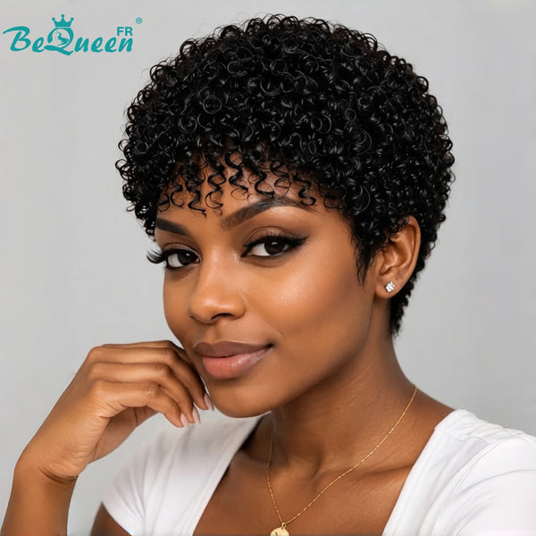 BeQueen "Abela" Perruque pixie Afro Curly Sans colle perruque naturelle