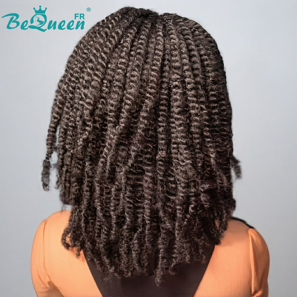 BeQueen “Helno" Perruque pixie avec Tresse twist lace closure sans colle 14 pouces