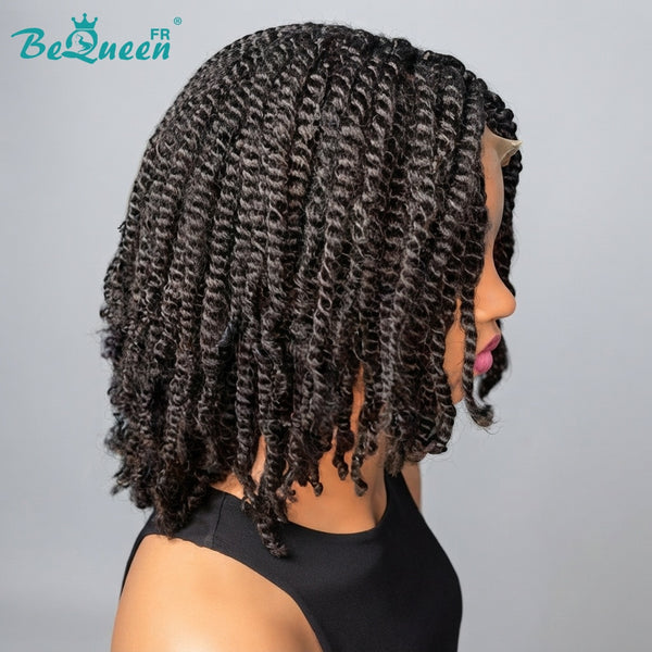 BeQueen “Helno" Perruque pixie avec Tresse twist lace closure sans colle 14 pouces