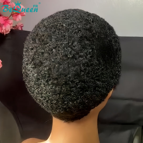BeQueen "Edwina" Schwarze Afro-Perücke, maschinell gefertigt, 100% Echthaar, Stil 3