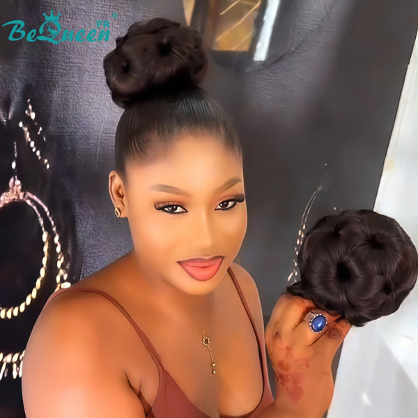 BeQueen Extensions Clip Ins avec chignon sans colle