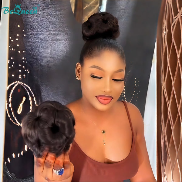 BeQueen Extensions Clip Ins avec chignon sans colle