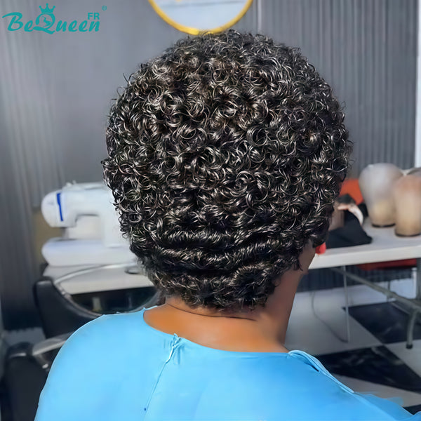 Bequeen Perruque “Coco” Pixie curly Noir Sans colle Frontale Lace style 11