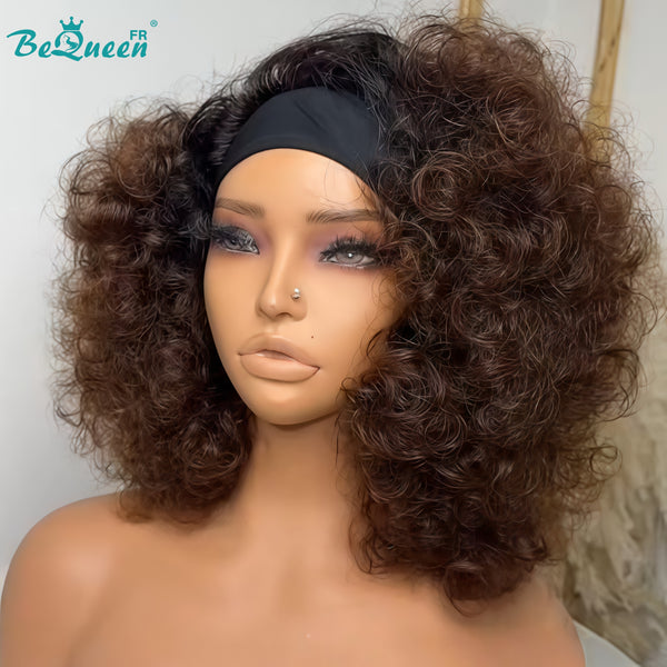 BeQueen "Bronnie" Peluca bob rizada negra con diadema a mitad de precio