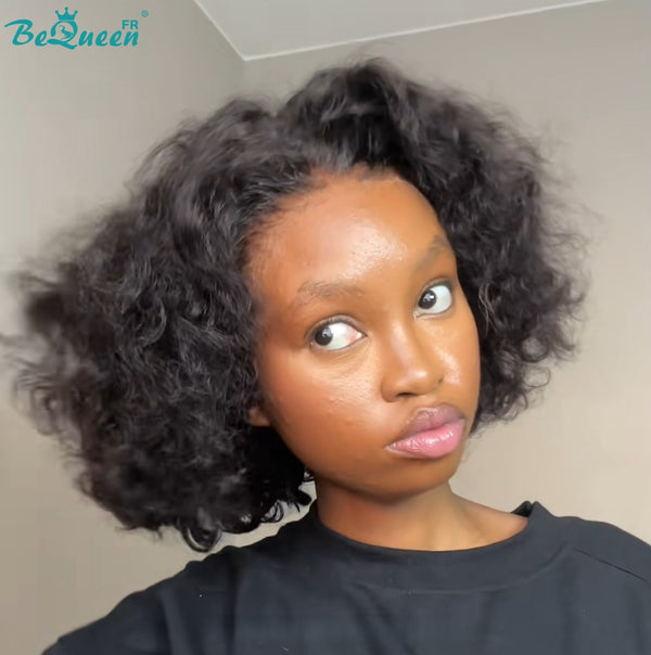 BeQueen "Josie" Bob-Perücke mit lockigem Afro und schwarzem Lace Front, halber Preis
