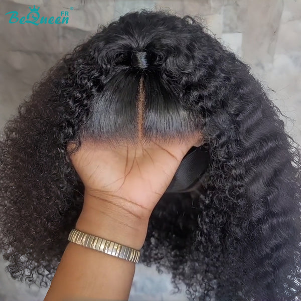 BeQueen "Alice" Peluca con lace frontal, trenzada, larga, ondas rizadas Curly Wave, sin pegamento, ya personalizada, mitad de precio
