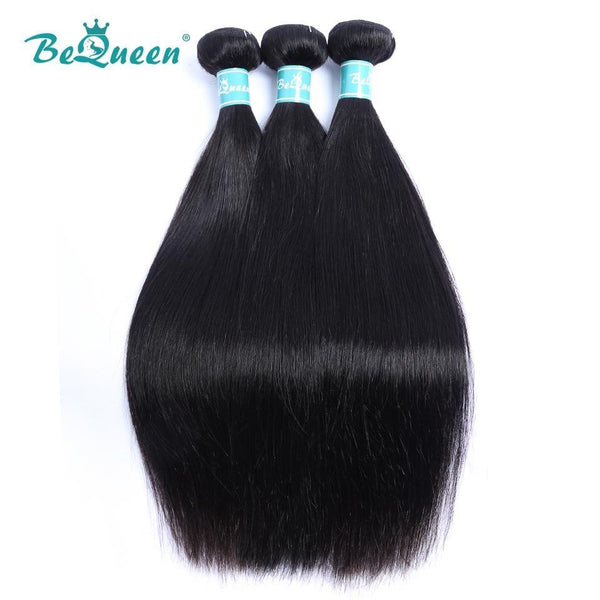 BeQueen Paquetes de Tejido de Cabello Liso Cabello Brasileño 100% Cabello Virgen 10A 