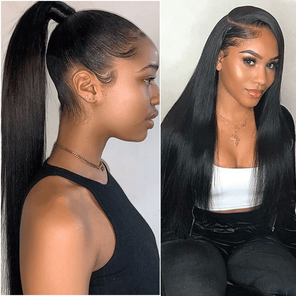 BeQueen Paquetes de Tejido de Cabello Liso Cabello Brasileño 100% Cabello Virgen 10A 