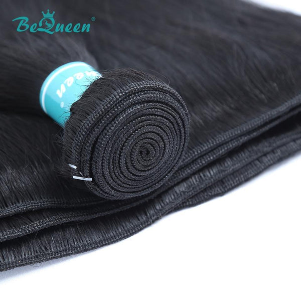 BeQueen Paquetes de Tejido de Cabello Liso Cabello Brasileño 100% Cabello Virgen 10A 