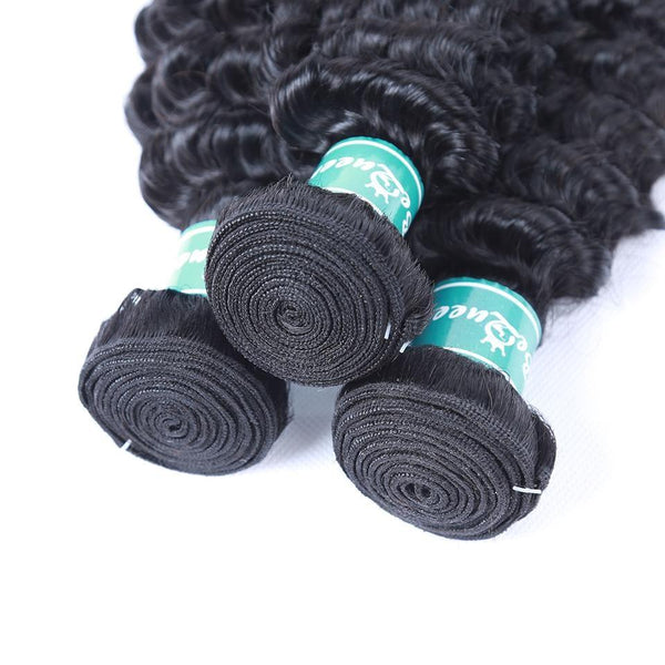 BeQueen Paquetes de Tejido de Ondas Profundas de Cabello Brasileño 100% Cabello Virgen 12A 