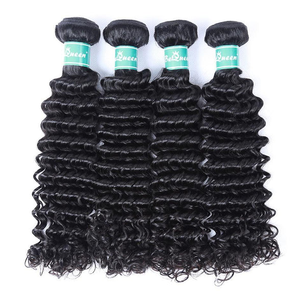 BeQueen Paquetes de Tejido de Ondas Profundas de Cabello Brasileño 100% Cabello Virgen 12A 
