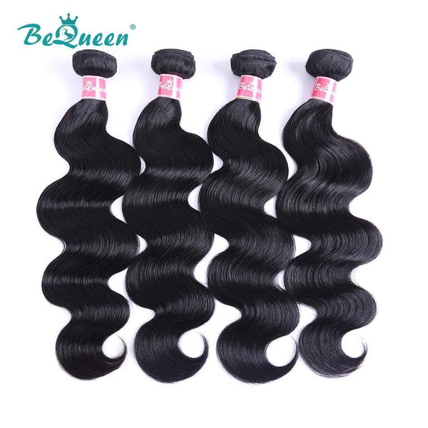 
BeQueen Paquetes de Tejido Cabello en Ondas Corporales Cabello Malayo 100% Cabello Virgen 10A