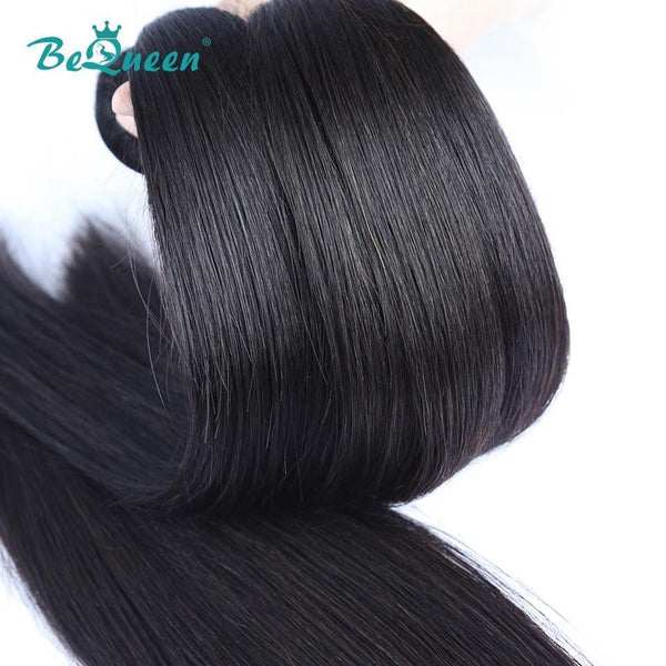 
BeQueen Paquetes de Tejido de Cabello Liso Cabello Peruano 100% Cabello Virgen 12A