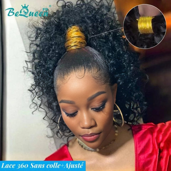 BeQueen "Alice" Long 360 Lace Curly Wave Wig with Invisible Adjustment Band Ready to Wear Glueless + High Ponytail