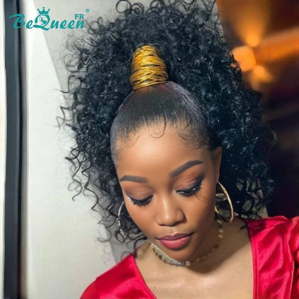 BeQueen "Alice" Long 360 Lace Curly Wave Wig with Invisible Adjustment Band Ready to Wear Glueless + High Ponytail