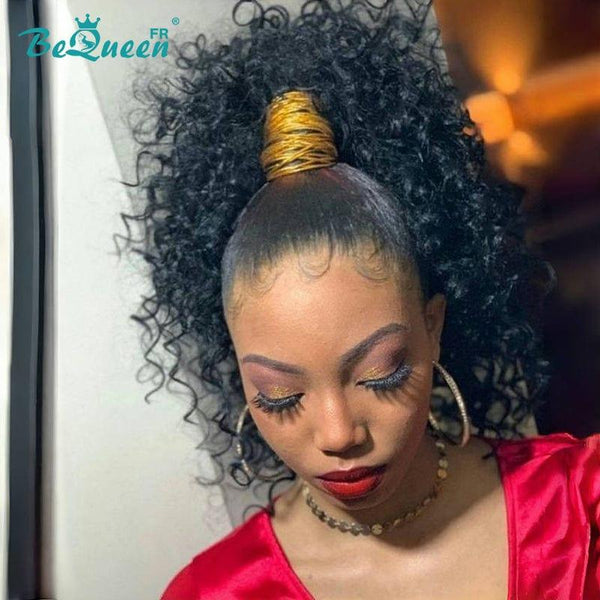 BeQueen "Alice" Long 360 Lace Curly Wave Wig with Invisible Adjustment Band Ready to Wear Glueless + High Ponytail