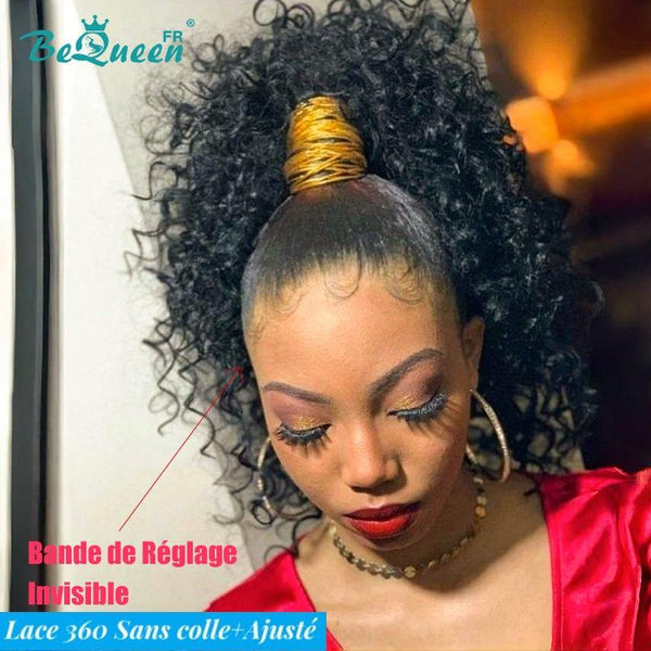 BeQueen "Alice" Long 360 Lace Curly Wave Wig with Invisible Adjustment Band Ready to Wear Glueless + High Ponytail