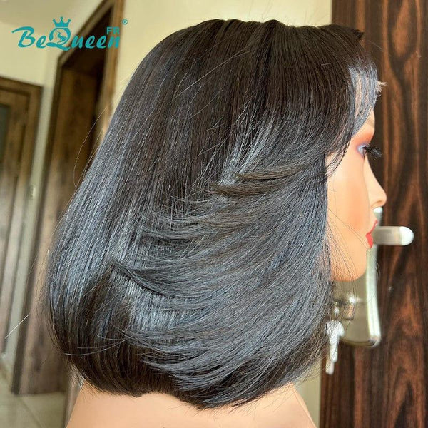 BeQueen "Amissa" Perruque Bob Lisse 10 pouces avec Lace Closure 4x4