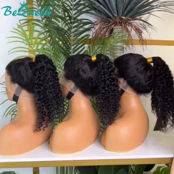 BeQueen "Crescent" Long Curly Wave Wig with 360 Lace Ponytail