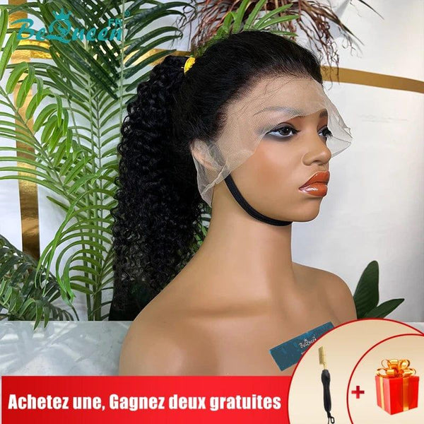 BeQueen "Crescent" Long Curly Wave Wig with 360 Lace Ponytail