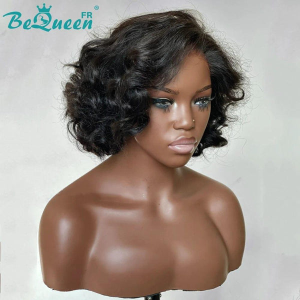 BeQueen "Dominique" 12 inch Bouncy curl Bob Wig with 4x4 Lace Closure