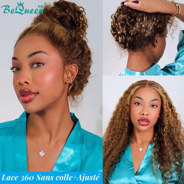 BeQueen "Eva" Long 360 Lace Curly Wave Wig with Invisible Adjustment Band Ready to Wear Glueless + Pre-bleached